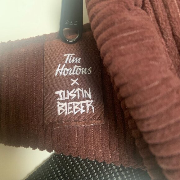 Justin Bieber X Tim Hortons Brown Corduroy Fanny Bag - Picture 2 of 7